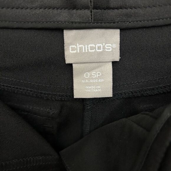 Chico's Black Satin Cargo Pants with Multi Pockets Modern Utility Style Trousers - Picture 4 of 5